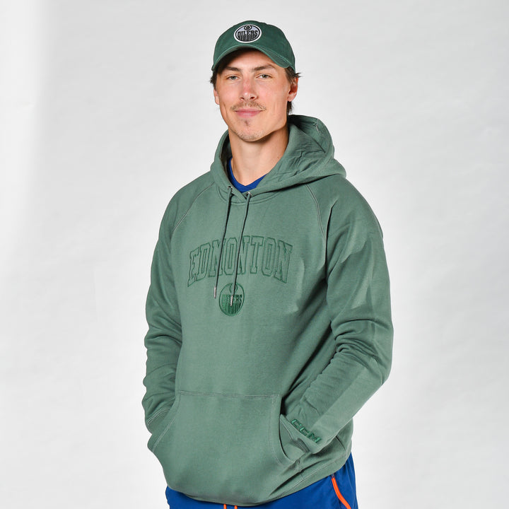 Edmonton Oilers CCM Sage Green Pullover Hoodie