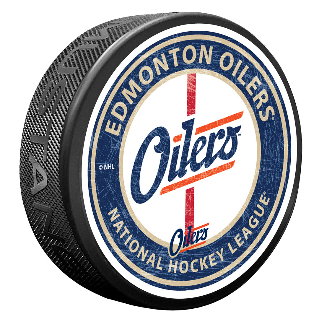 Edmonton Oilers Center Ice Alternate Logo Puck