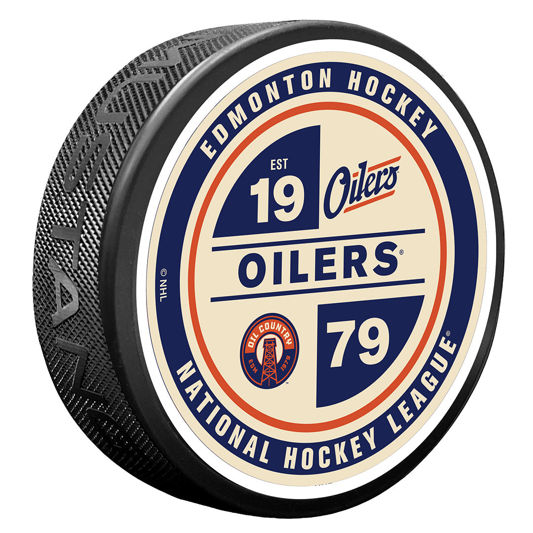 Edmonton Oilers Checkers Alternate Logo Puck
