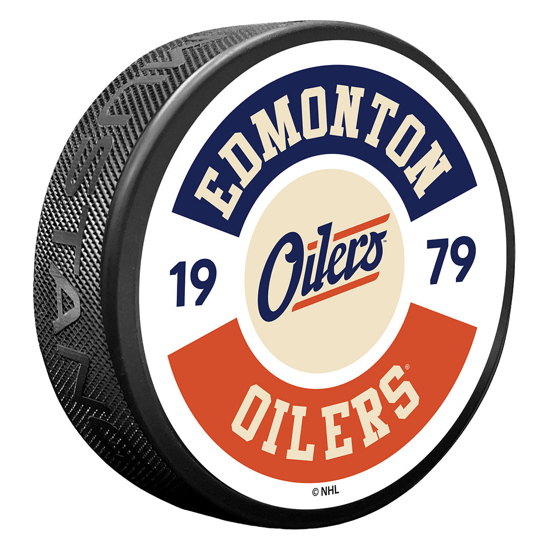 Edmonton Oilers Cog Alternate Logo Puck