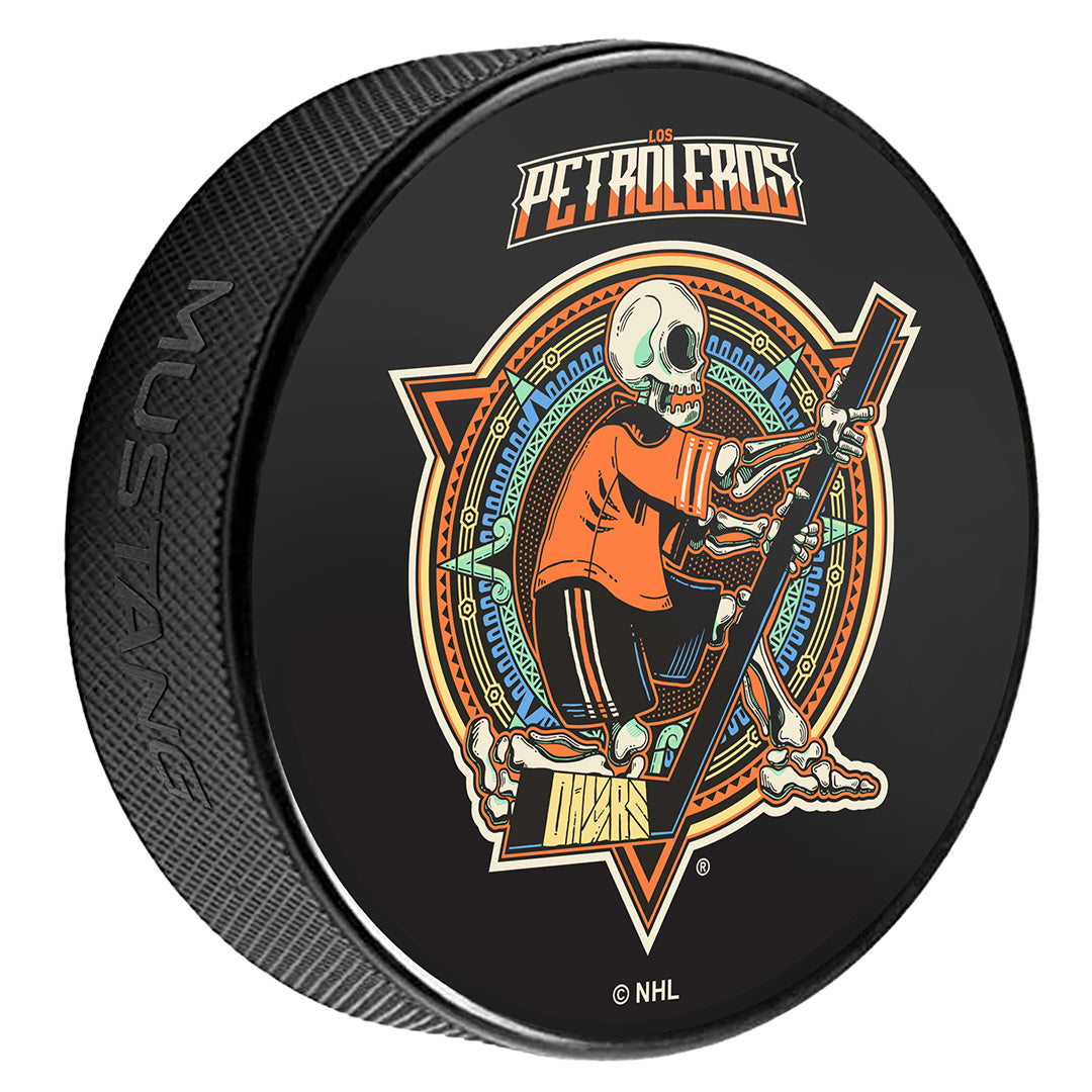 Edmonton Oilers Dia de los Muertos (Day of the Dead) "Los Petroleros" Puck