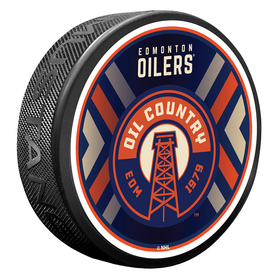 Edmonton Oilers Double Chevron Secondary Alternate Logo Puck