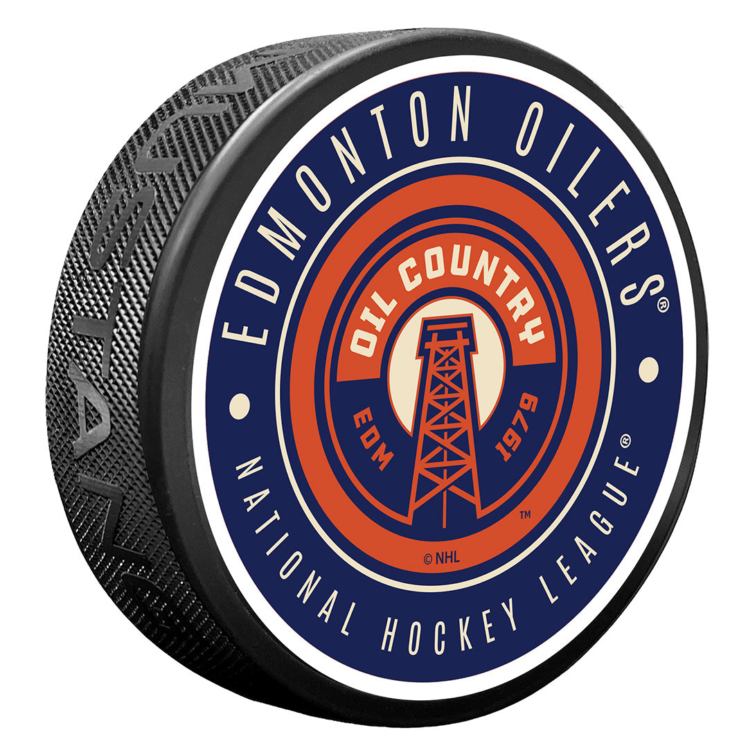 Edmonton Oilers Double Round Secondary Alternate Logo Puck