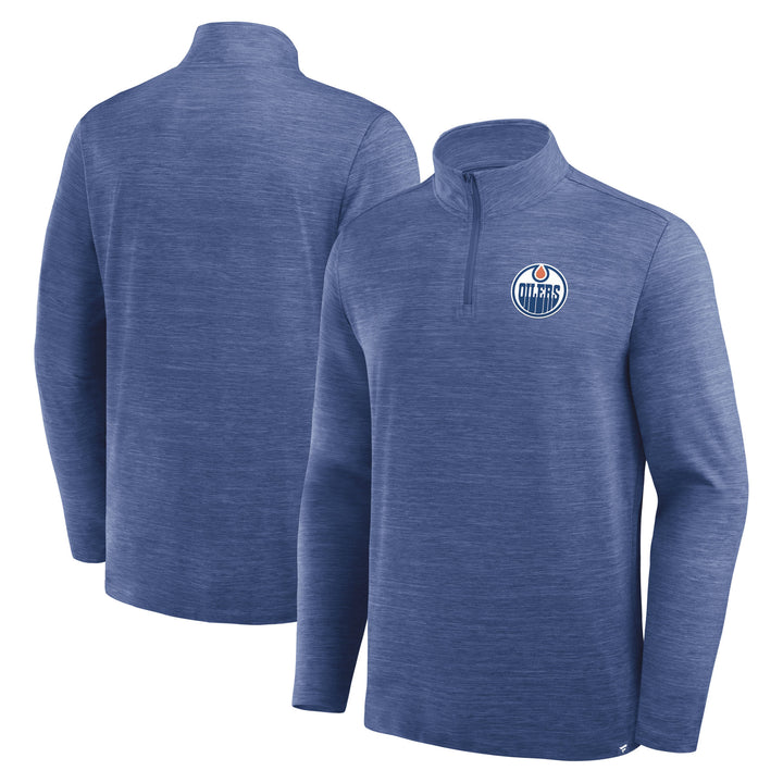 Edmonton Oilers Fanatics Blue Clutch Poly Half-Zip Sweatshirt