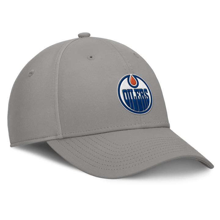 Edmonton Oilers Fanatics Patch Poly Grey Flex Fit Hat