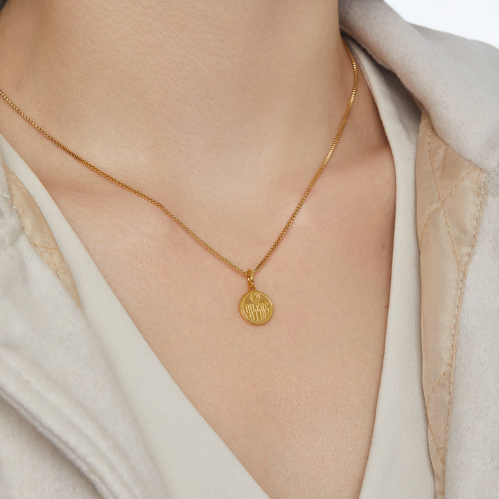 Edmonton Oilers Hillberg & Berk Gold Medallion Necklace