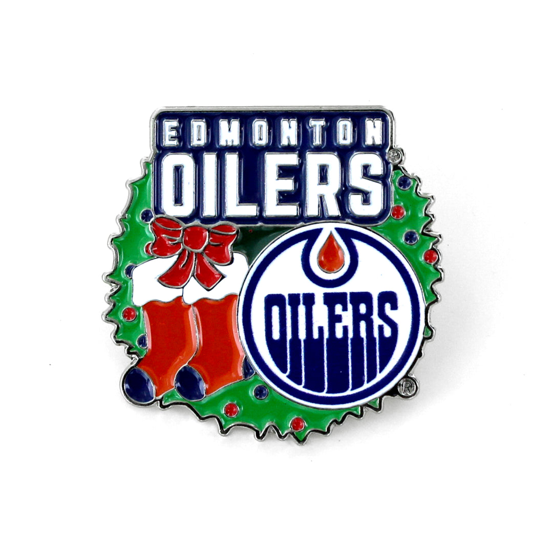 Edmonton Oilers Holiday Wreath Lapel Pin