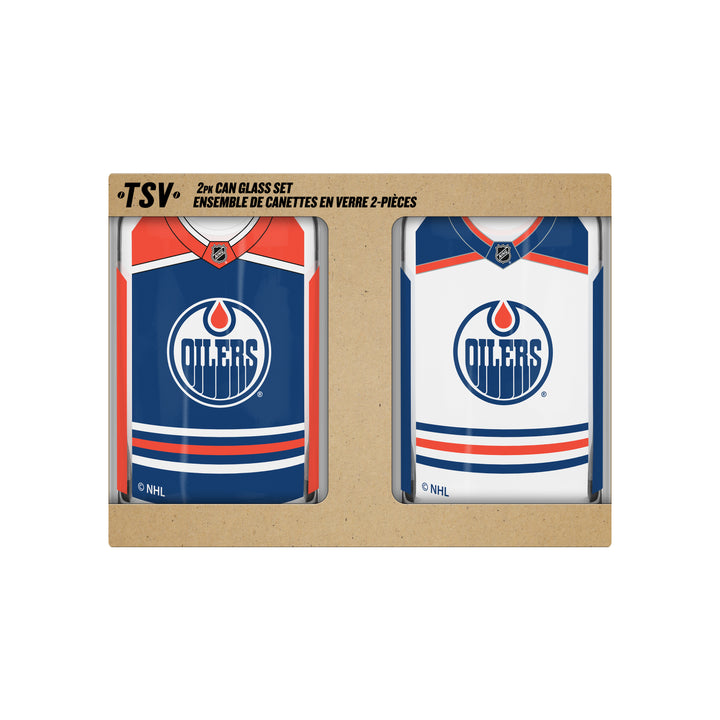 Edmonton Oilers Home & Away 2-pack Can Glass Set