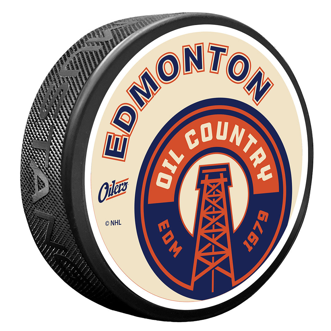 Edmonton Oilers Icon Alternate Logo Puck