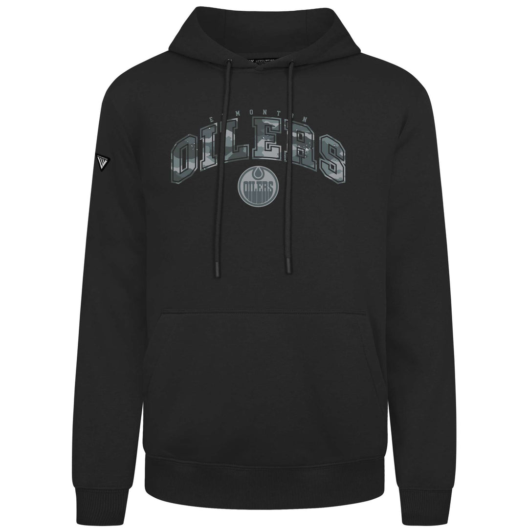 Edmonton Oilers Levelwear Winter Camo Black Podium Hoodie