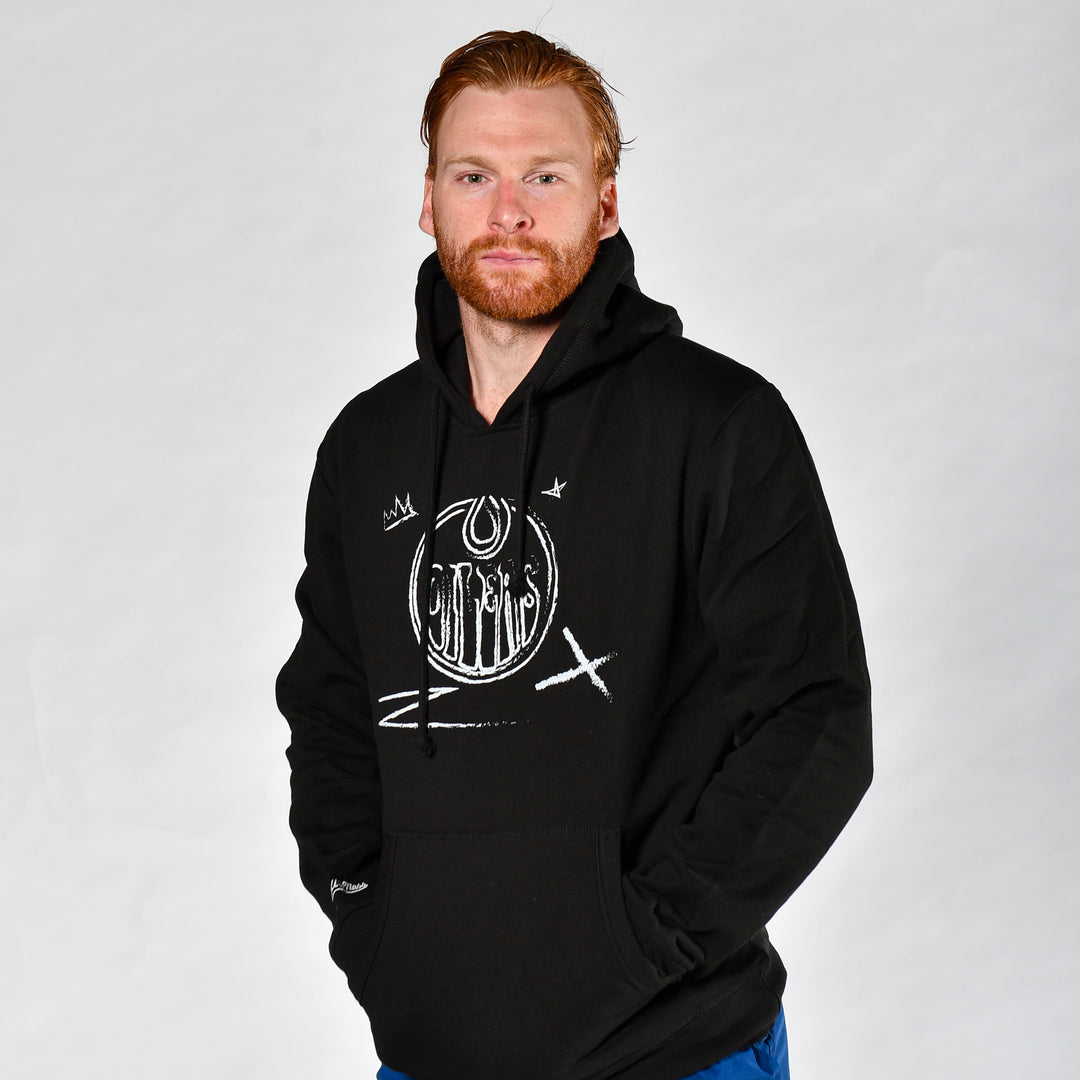 Edmonton Oilers Mitchell & Ness Blackboard Black Hoodie