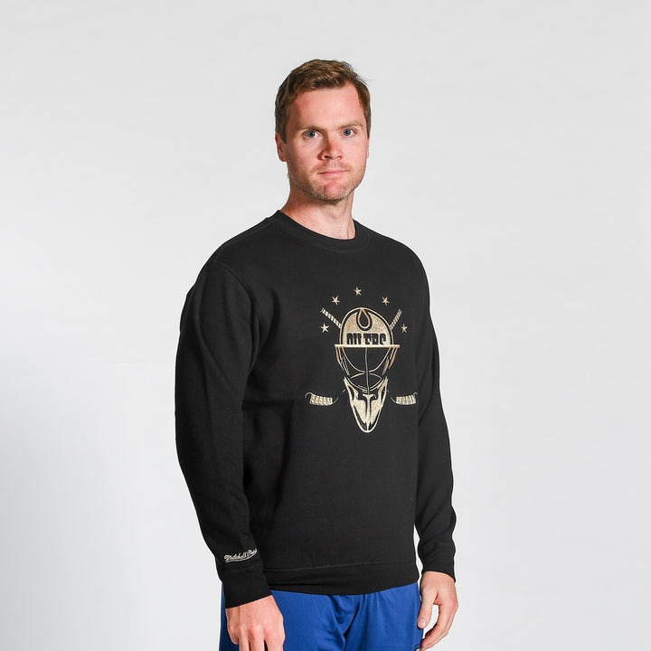 Edmonton Oilers Mitchell & Ness Golden Egg Black Crewneck Sweatshirt
