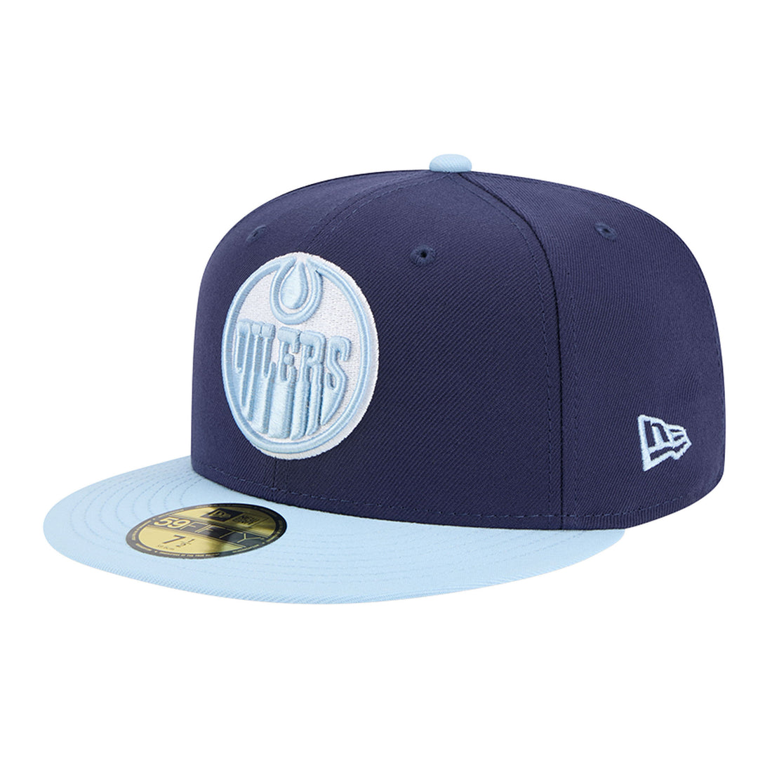 Edmonton Oilers New Era Color Pack Navy & Sky Blue 59FIFTY Fitted Hat