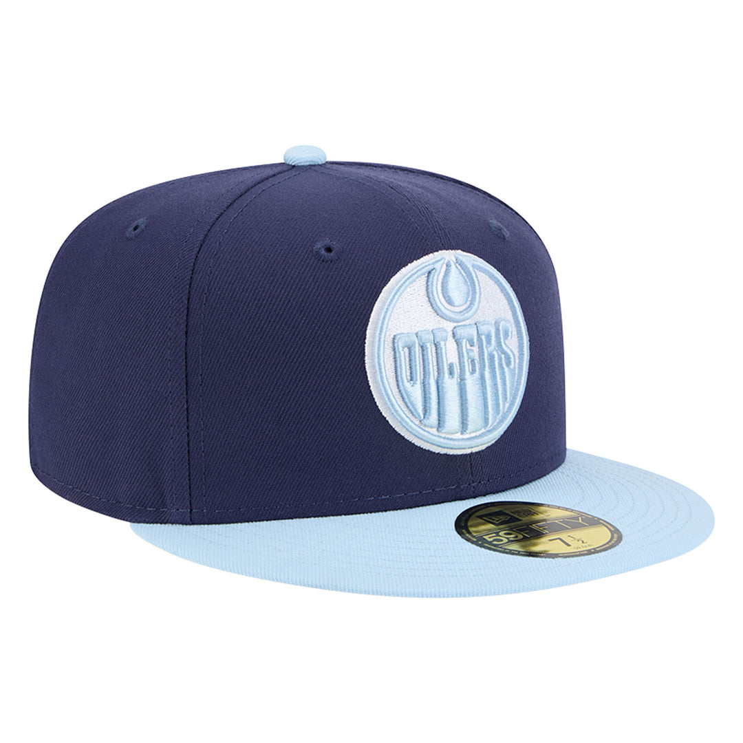 Edmonton Oilers New Era Color Pack Navy & Sky Blue 59FIFTY Fitted Hat