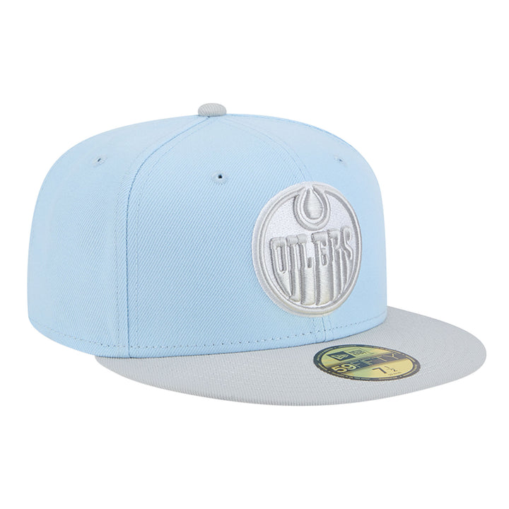 Edmonton Oilers New Era Color Pack Sky Blue & Grey 59FIFTY Fitted Hat