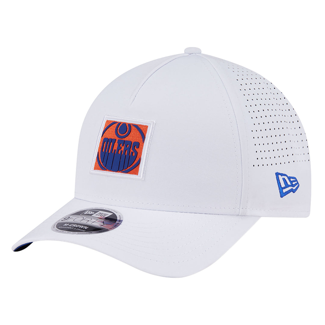 Edmonton Oilers New Era Patch White 9FORTY A-Frame Snapback Hat
