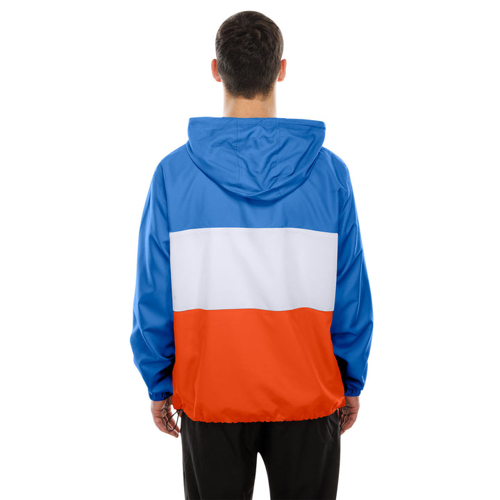 Edmonton Oilers New Era Royal & Orange Half-Zip Jacket