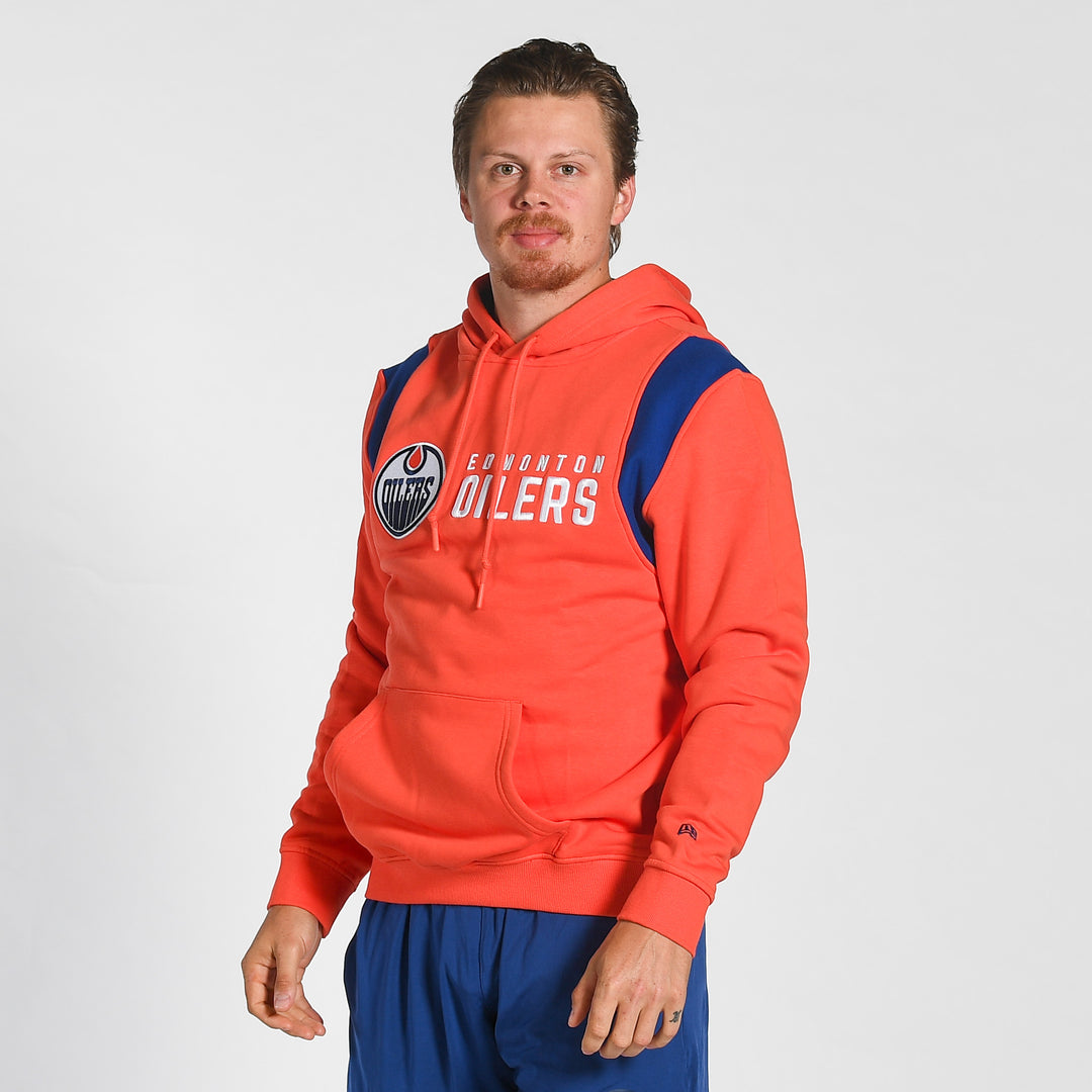 Edmonton Oilers New Era Wordmark Orange Hoodie