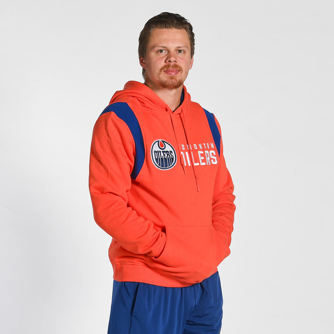Edmonton Oilers New Era Wordmark Orange Hoodie