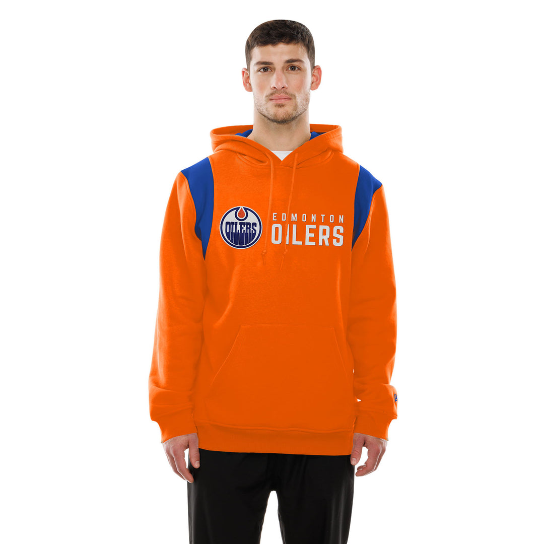 Edmonton Oilers New Era Wordmark Orange Hoodie
