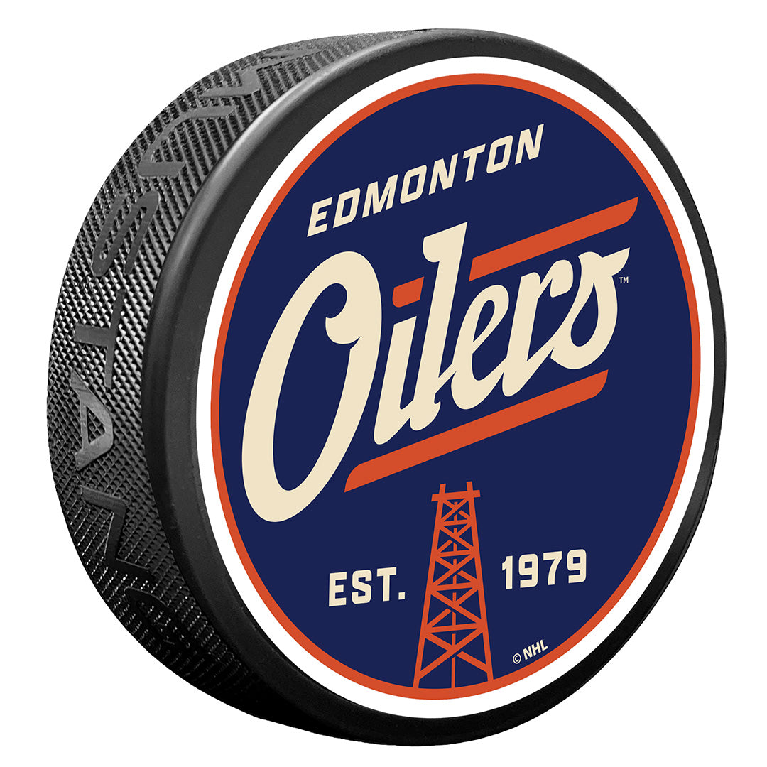 Edmonton Oilers Oil Derrick Alternate Logo Puck