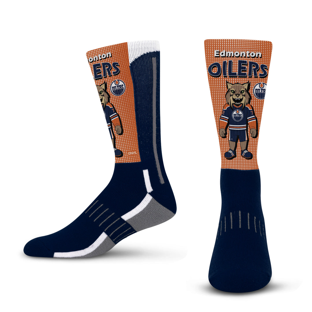 Edmonton Oilers Orange & Grey Hunter Mascot Crew Socks