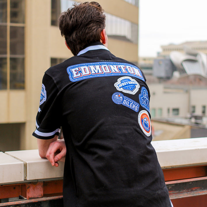 Edmonton Oilers Pro Standard Pick Stitch Black Short Sleeve Jacket