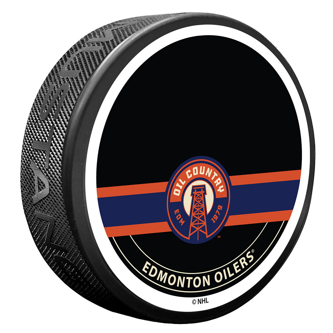 Edmonton Oilers Secondary Alternate Logo Autograph Puck
