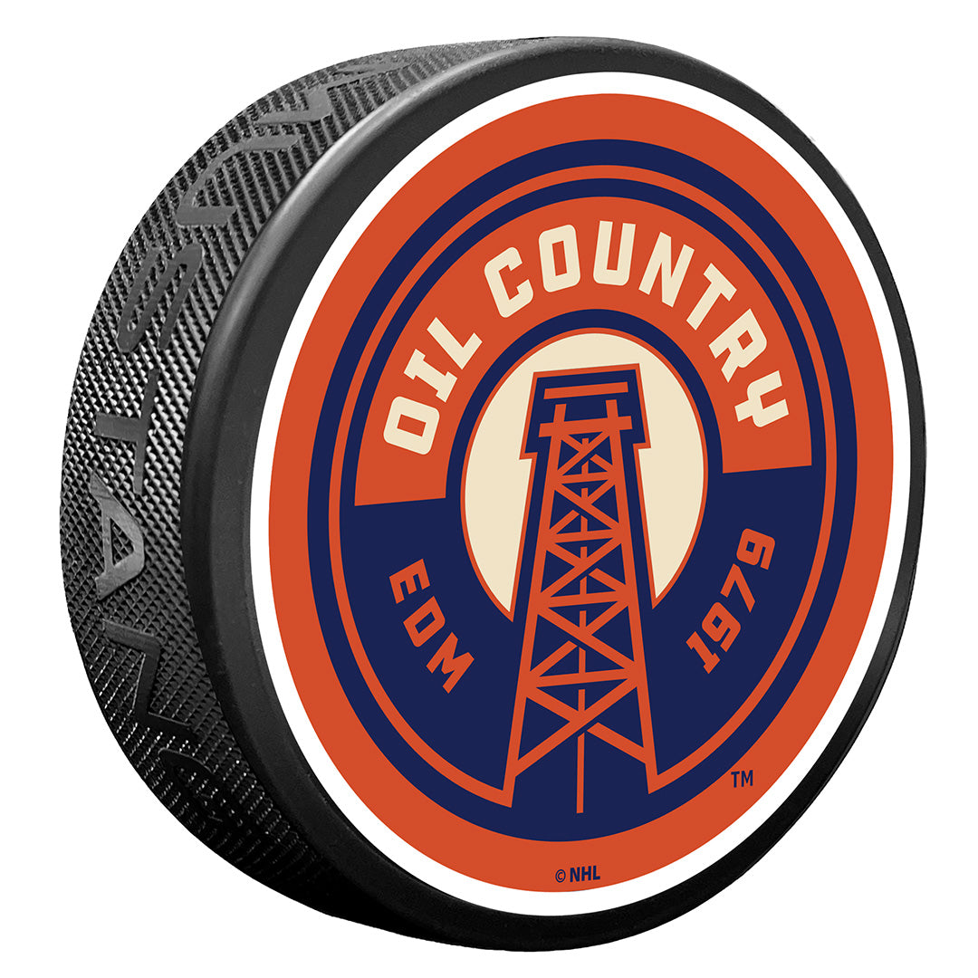 Edmonton Oilers Secondary Alternate Logo Puck