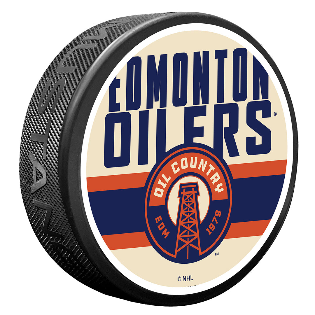Edmonton Oilers Shout Secondary Alternate Logo Puck