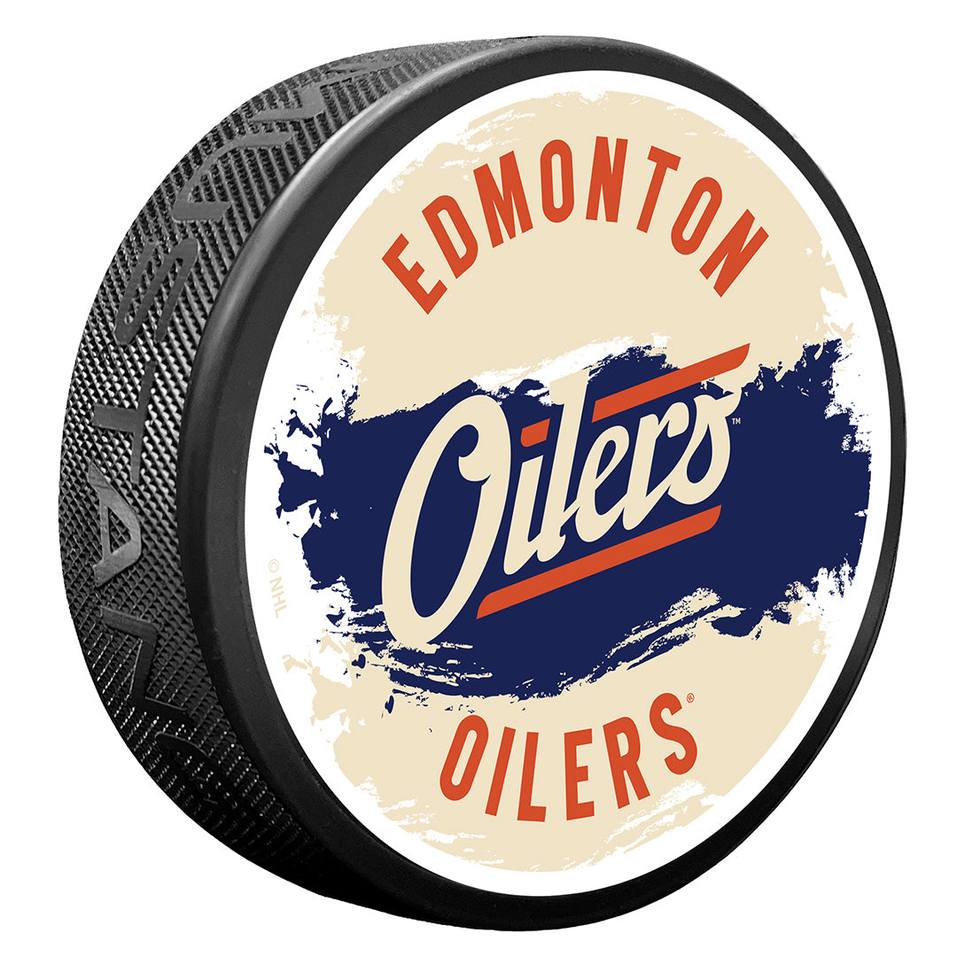 Edmonton Oilers Splash Alternate Logo Puck