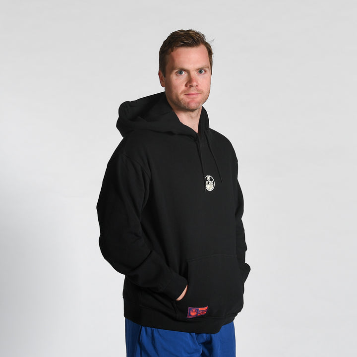 Edmonton Oilers Sport Design Sweden Black Goalie Mask Relaxed Hoodie