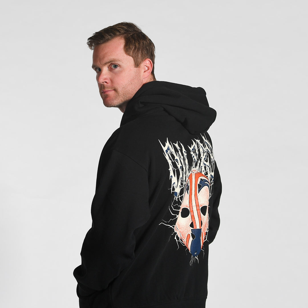 Edmonton Oilers Sport Design Sweden Black Goalie Mask Relaxed Hoodie