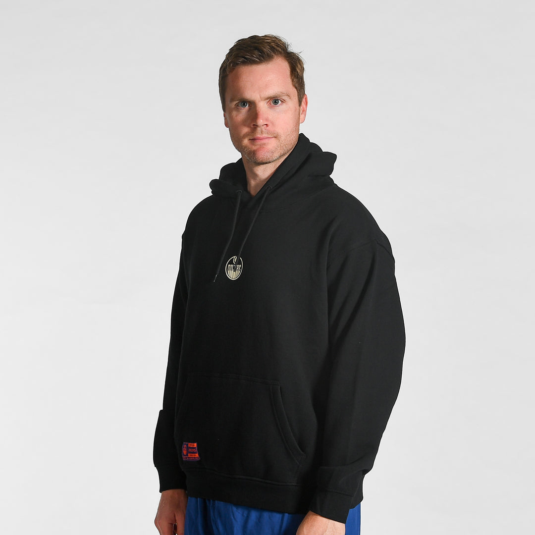 Edmonton Oilers Sport Design Sweden Black Goalie Mask Relaxed Hoodie