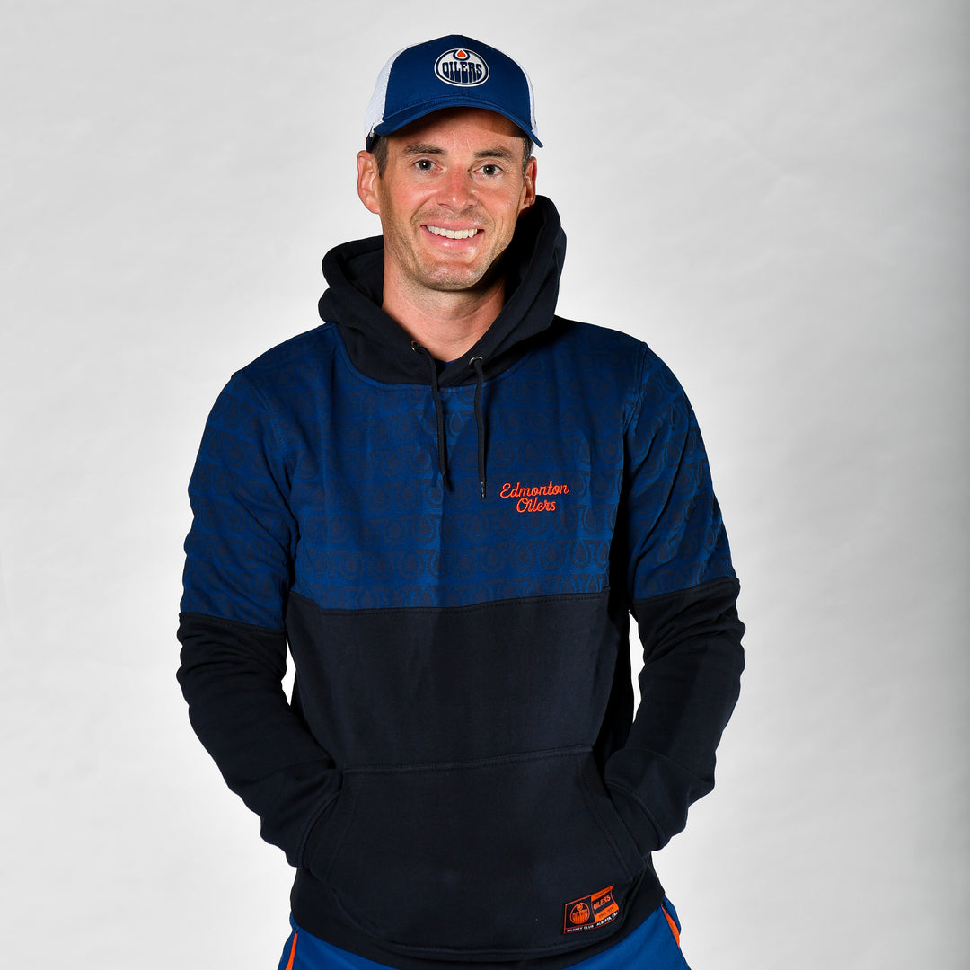 Edmonton Oilers Sport Design Sweden Block West Navy Hoodie