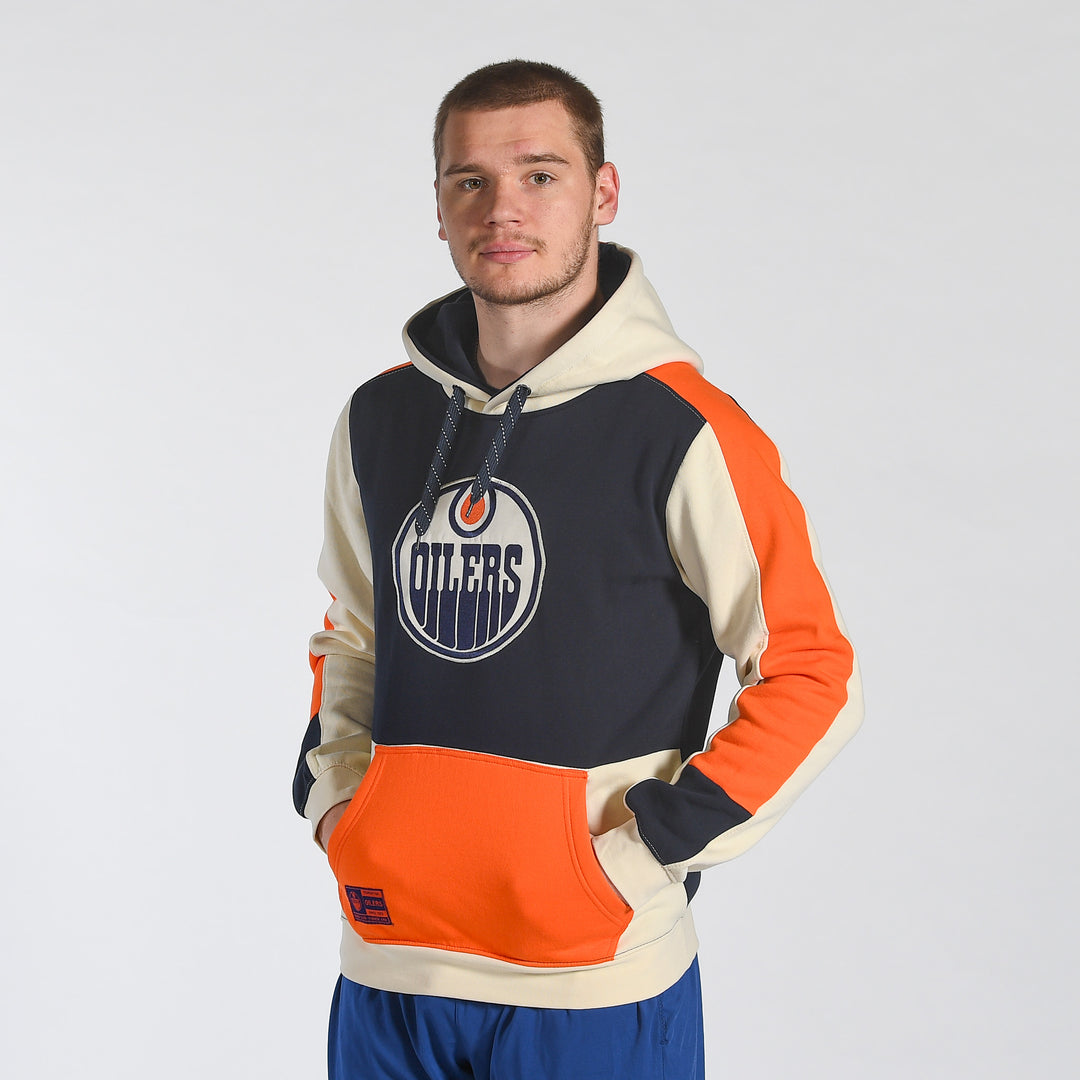 Edmonton Oilers Sport Design Sweden Cream Block Panel Hoodie