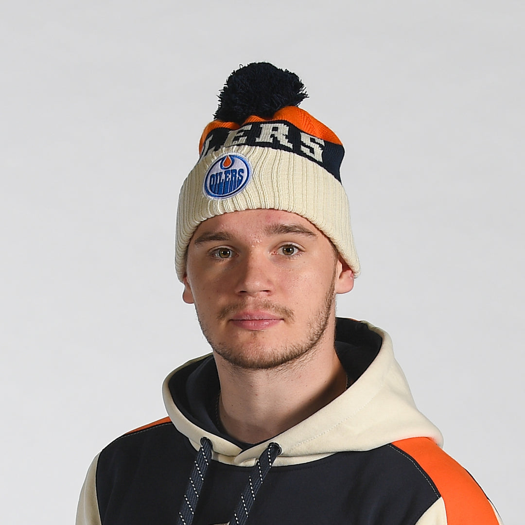 Edmonton Oilers Sport Design Sweden Navy & Cream Toque w/Pom