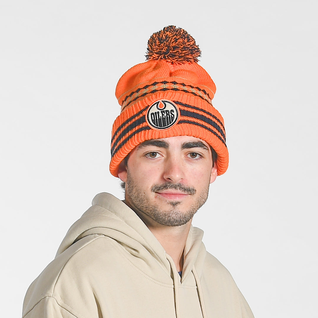 Edmonton Oilers Sport Design Sweden Orange Toque w/Pom