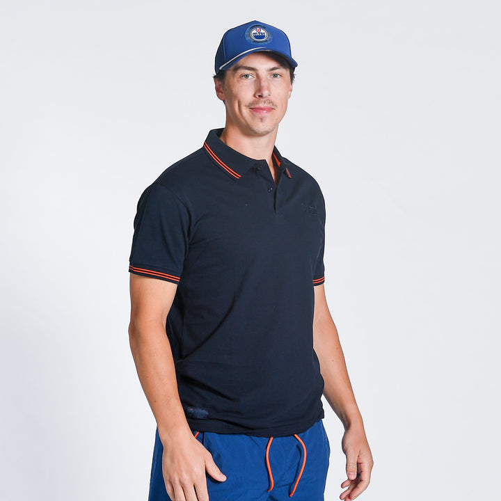 Edmonton Oilers Sport Design Sweden Pique Navy Polo
