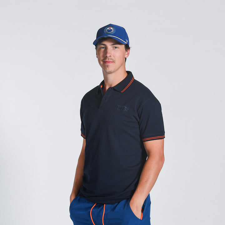 Edmonton Oilers Sport Design Sweden Pique Navy Polo