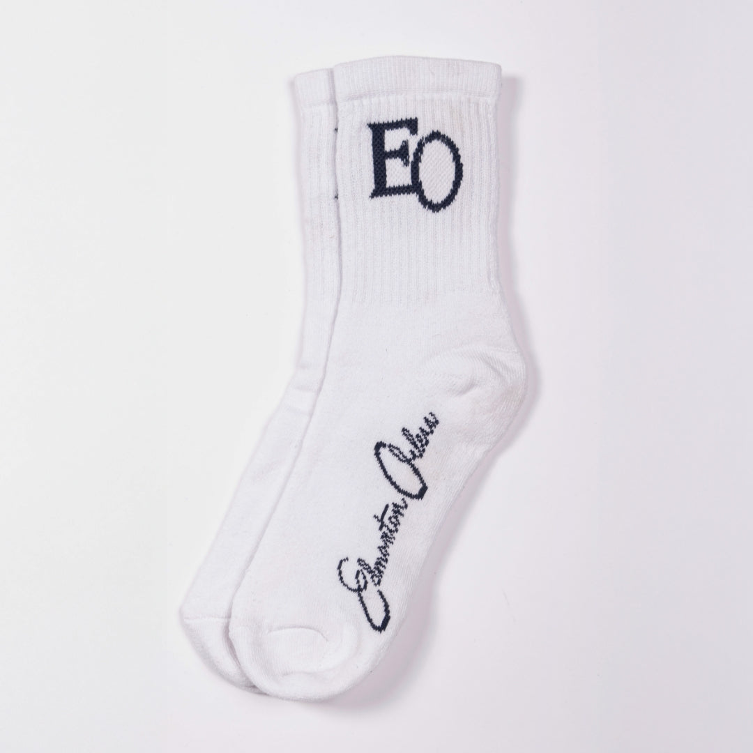 Edmonton Oilers Sports Club Atelier by Lauren McDavid White Everyday Crew Ankle Socks