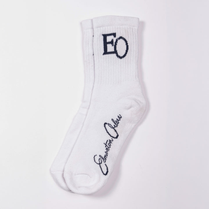 Edmonton Oilers Sports Club Atelier by Lauren McDavid White Everyday Crew Ankle Socks