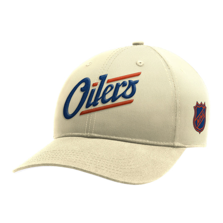 Edmonton Oilers Starter Cream Alternate Logo Adjustable Hat