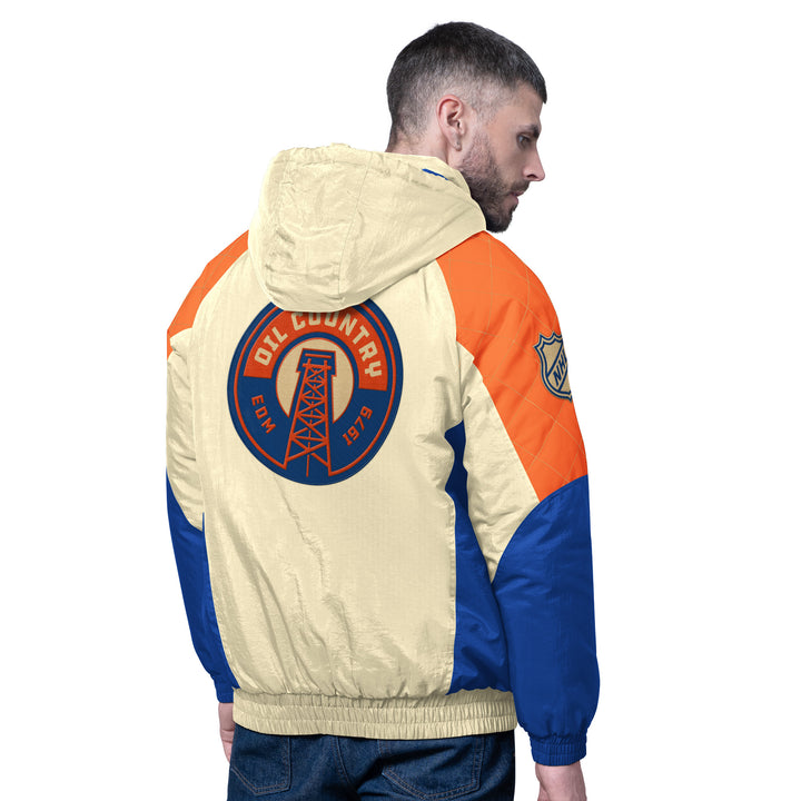 Edmonton Oilers Starter Cream Alternate Logo All Time Pro Jacket