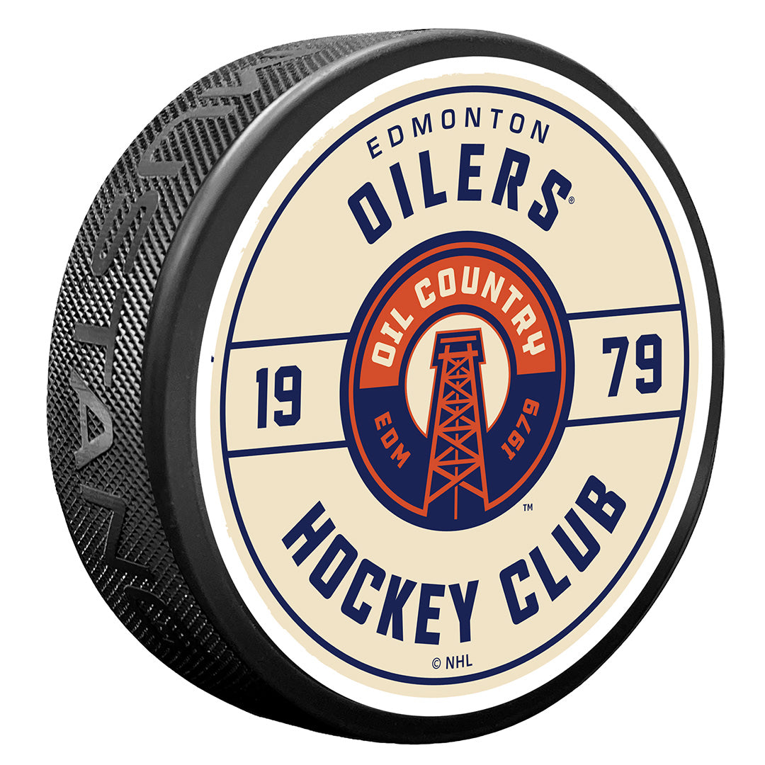 Edmonton Oilers Stud Secondary Alternate Logo Puck