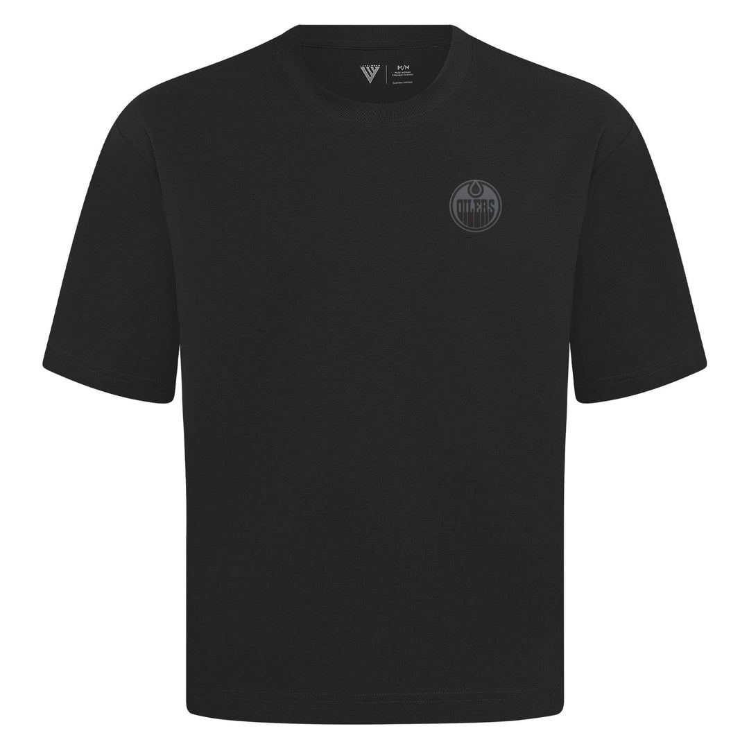 Edmonton Oilers Unisex Levelwear Luxe Black Knit T-Shirt