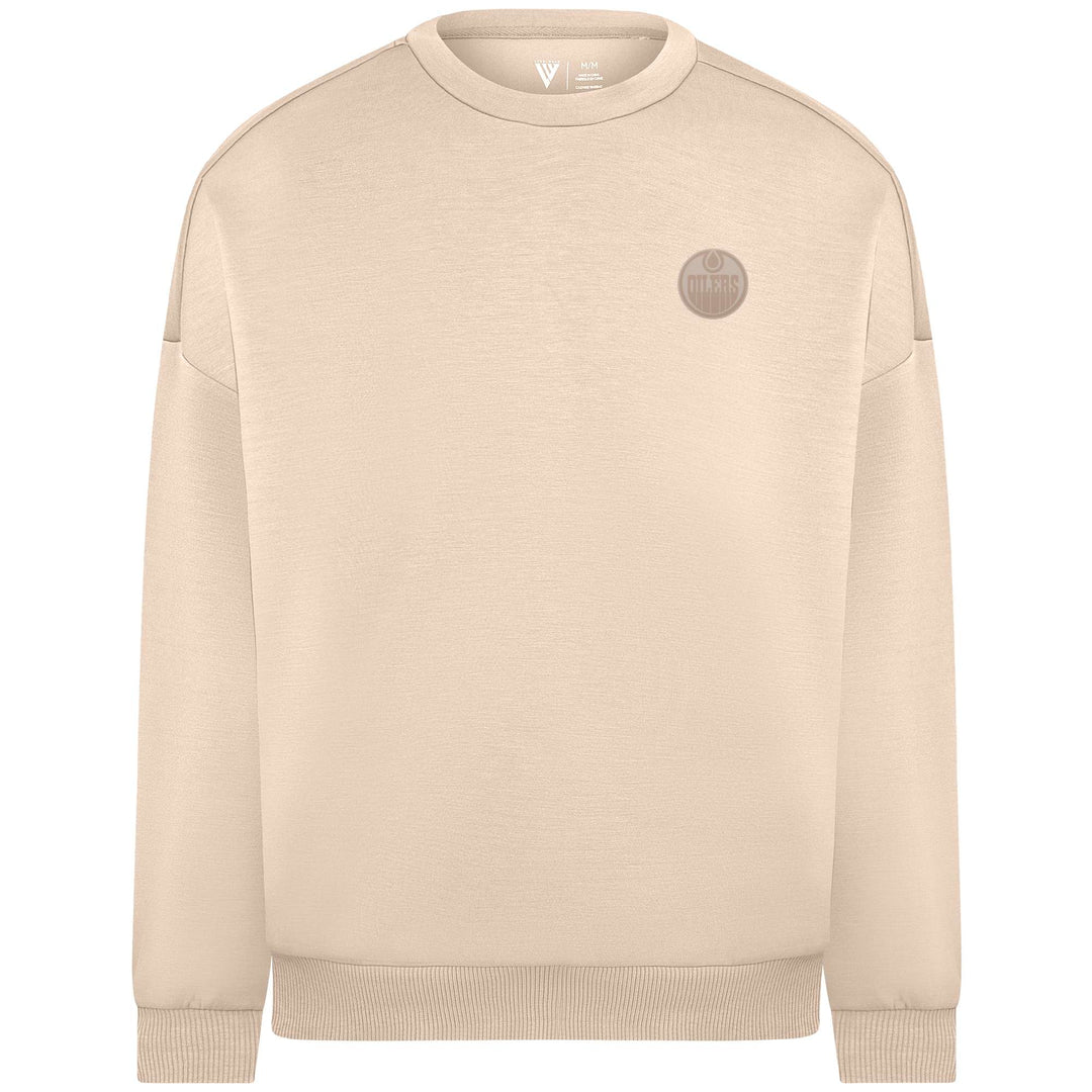 Edmonton Oilers Unisex Levelwear Luxe Cream Crewneck Sweatshirt