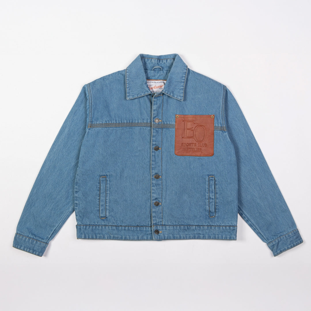 Edmonton Oilers Unisex Sports Club Atelier by Lauren McDavid Blue Denim Jacket