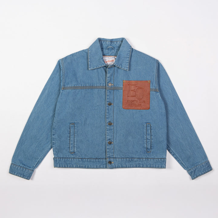 Edmonton Oilers Unisex Sports Club Atelier by Lauren McDavid Blue Denim Jacket