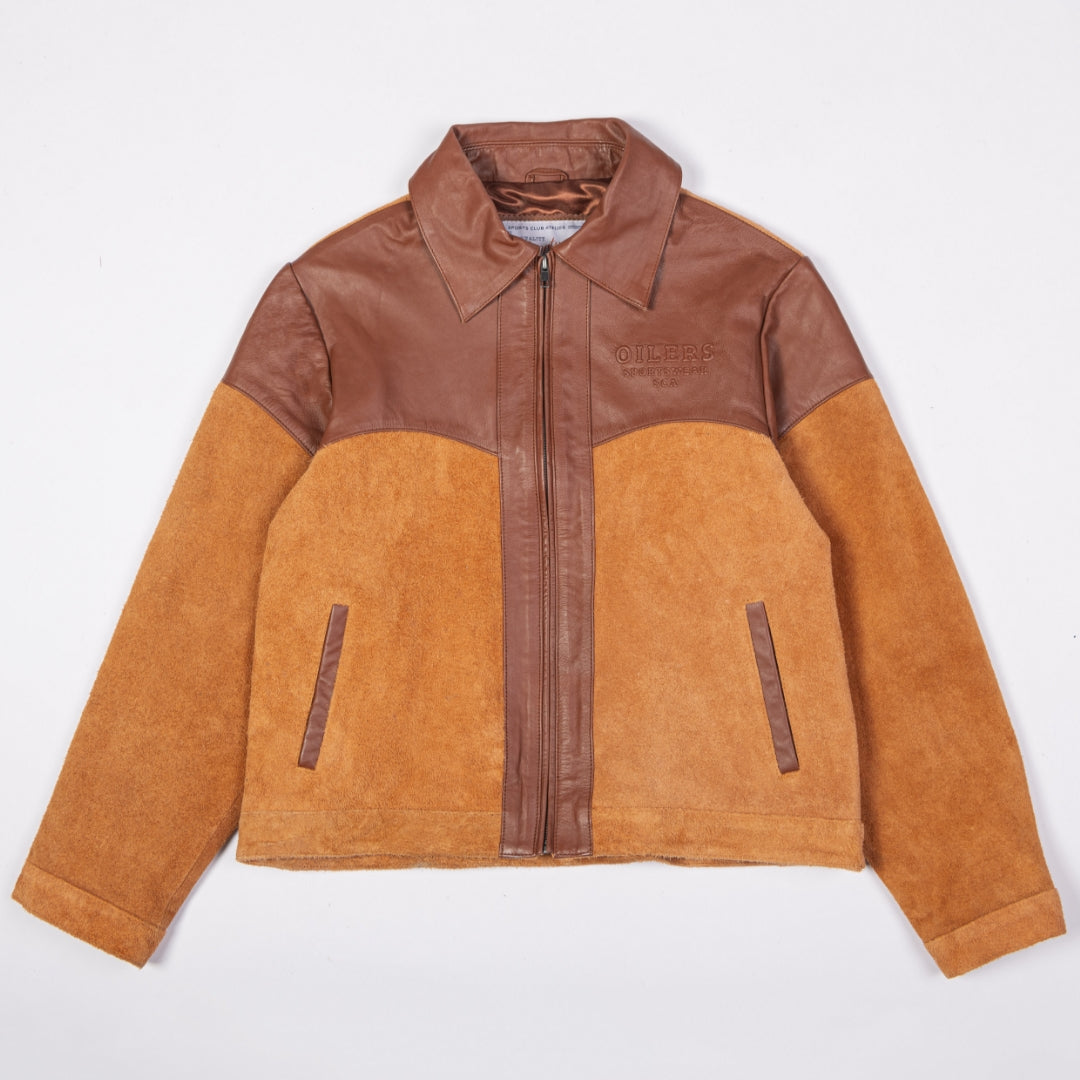 Edmonton Oilers Unisex Sports Club Atelier by Lauren McDavid Cognac Orange Modern Rancher Jacket